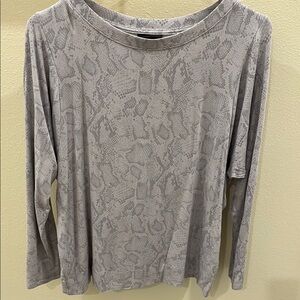 J Jill Gray Snake Print Women's Top